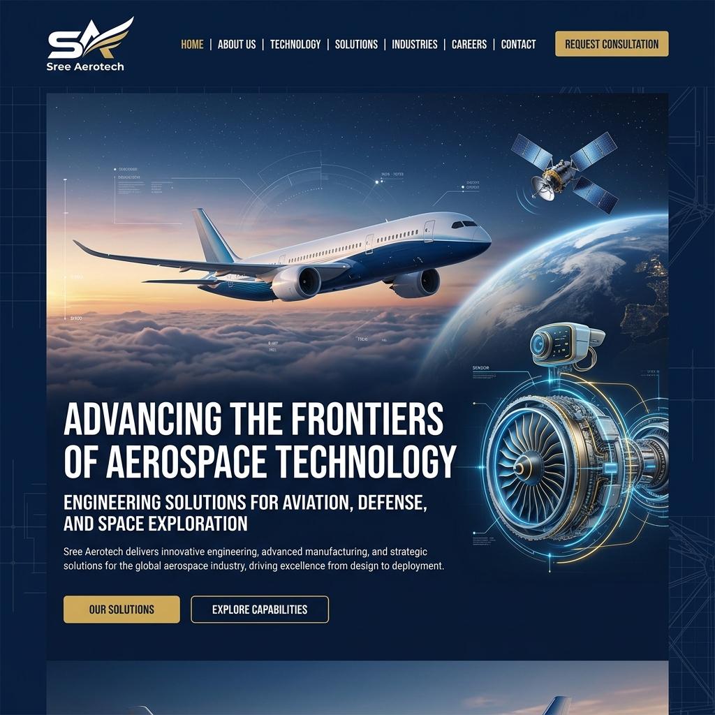 Sree Aerotech corporate website home page